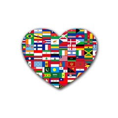 Flags Countries International Heart Coaster (4 Pack)  by Sapixe