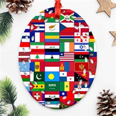 Flags Countries International Oval Filigree Ornament (two Sides) by Sapixe