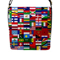 Flags Countries International Flap Closure Messenger Bag (l) by Sapixe