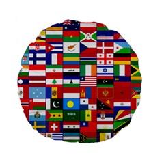 Flags Countries International Standard 15  Premium Flano Round Cushions by Sapixe