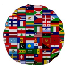 Flags Countries International Large 18  Premium Flano Round Cushions by Sapixe