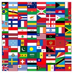 Flags Countries International Wooden Puzzle Square by Sapixe