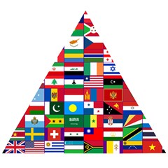 Flags Countries International Wooden Puzzle Triangle by Sapixe