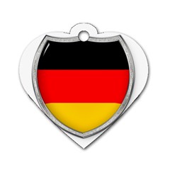 Flag German Germany Country Symbol Dog Tag Heart (one Side) by Sapixe