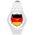 Flag German Germany Country Symbol Round Plastic Sport Watch (M) Front