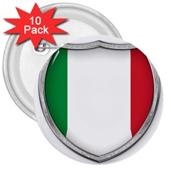 Flag Italy Country Italian Symbol 3  Buttons (10 Pack)  by Sapixe