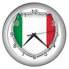 Flag Italy Country Italian Symbol Wall Clock (silver) by Sapixe