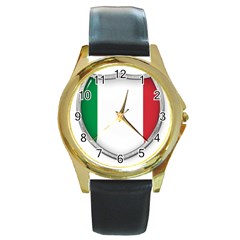 Flag Italy Country Italian Symbol Round Gold Metal Watch by Sapixe