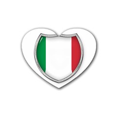 Flag Italy Country Italian Symbol Rubber Coaster (heart)  by Sapixe