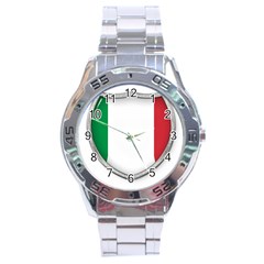 Flag Italy Country Italian Symbol Stainless Steel Analogue Watch by Sapixe