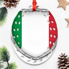 Flag Italy Country Italian Symbol Ornament (oval Filigree) by Sapixe