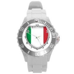 Flag Italy Country Italian Symbol Round Plastic Sport Watch (l) by Sapixe