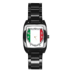 Flag Italy Country Italian Symbol Stainless Steel Barrel Watch by Sapixe