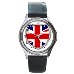 Flag Union Jack Uk British Symbol Round Metal Watch by Sapixe