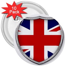 Flag Union Jack Uk British Symbol 3  Buttons (10 Pack)  by Sapixe