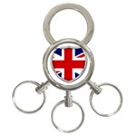 Flag Union Jack Uk British Symbol 3-Ring Key Chain Front