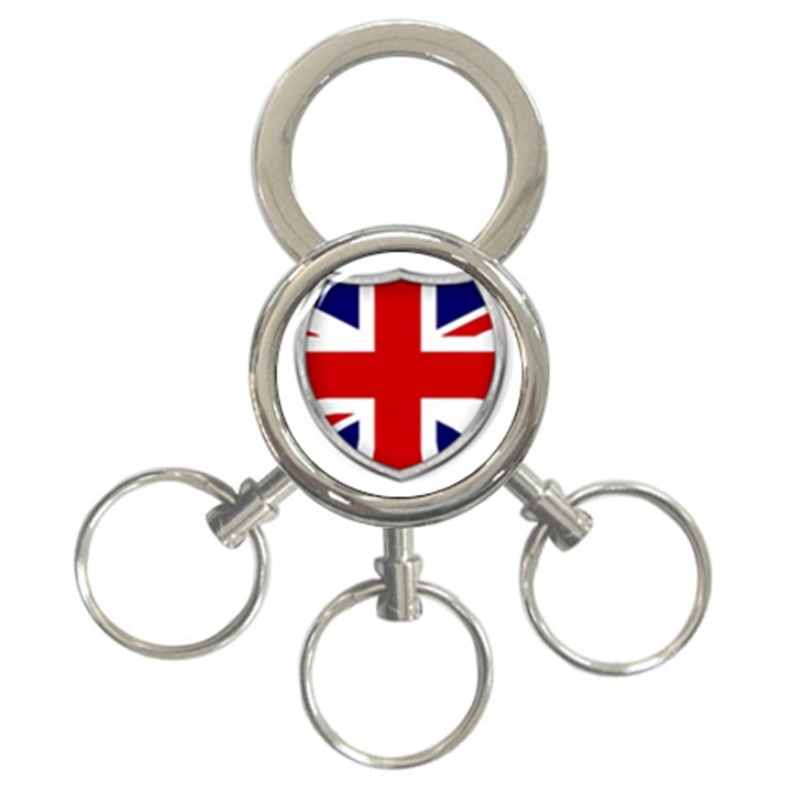 Flag Union Jack Uk British Symbol 3-Ring Key Chain