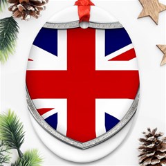 Flag Union Jack Uk British Symbol Oval Ornament (two Sides) by Sapixe