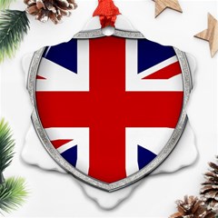 Flag Union Jack Uk British Symbol Snowflake Ornament (two Sides) by Sapixe