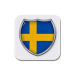 Flag Sweden Country Swedish Symbol Rubber Square Coaster (4 pack)  Front