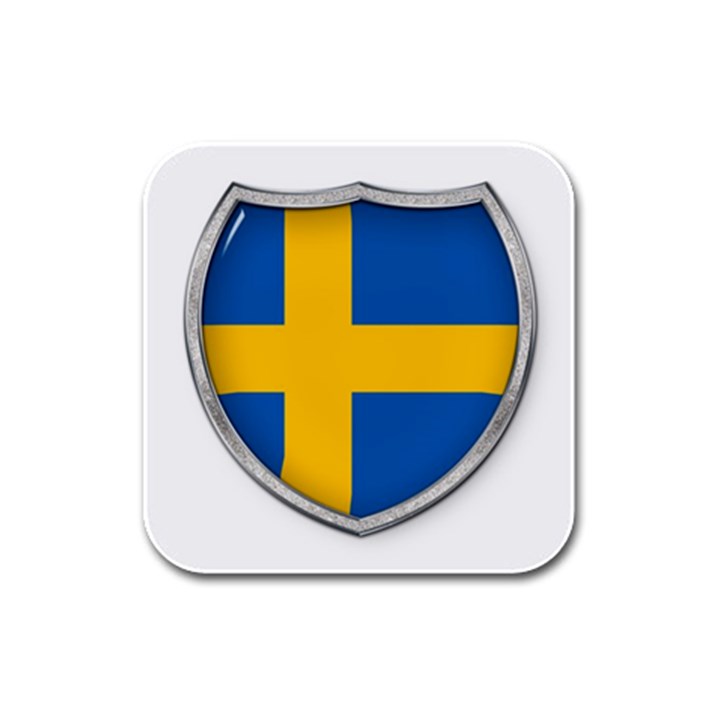 Flag Sweden Country Swedish Symbol Rubber Square Coaster (4 pack) 