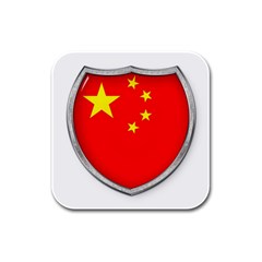 Flag China Country Nation Asia Rubber Square Coaster (4 Pack) 