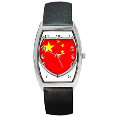 Flag China Country Nation Asia Barrel Style Metal Watch by Sapixe