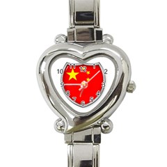 Flag China Country Nation Asia Heart Italian Charm Watch by Sapixe