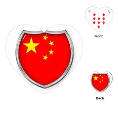 Flag China Country Nation Asia Playing Cards Single Design (heart) by Sapixe