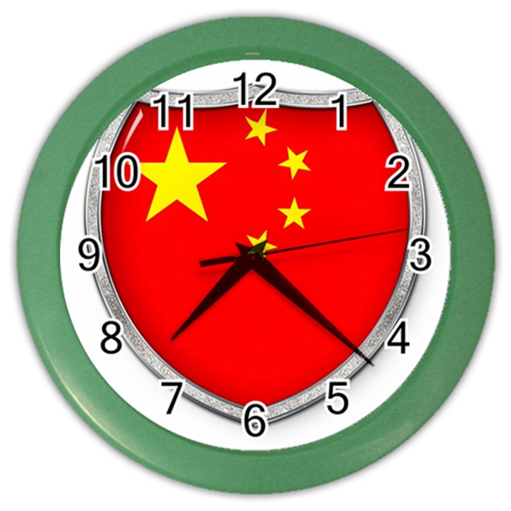 Flag China Country Nation Asia Color Wall Clock