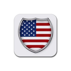 Flag Usa America American National Rubber Coaster (square)  by Sapixe