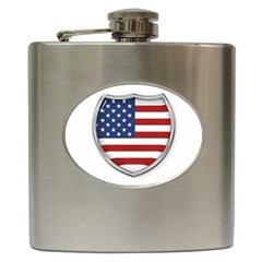 Flag Usa America American National Hip Flask (6 Oz) by Sapixe