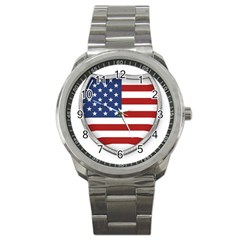 Flag Usa America American National Sport Metal Watch by Sapixe