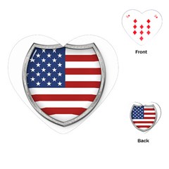 Flag Usa America American National Playing Cards Single Design (heart) by Sapixe