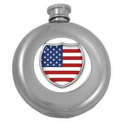 Flag Usa America American National Round Hip Flask (5 Oz) by Sapixe