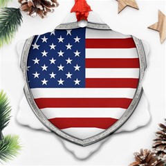 Flag Usa America American National Snowflake Ornament (two Sides) by Sapixe