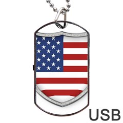 Flag Usa America American National Dog Tag Usb Flash (two Sides) by Sapixe