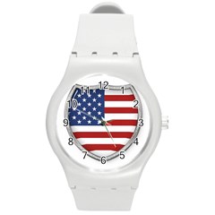 Flag Usa America American National Round Plastic Sport Watch (m) by Sapixe