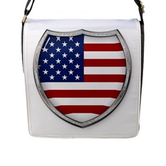 Flag Usa America American National Flap Closure Messenger Bag (l) by Sapixe