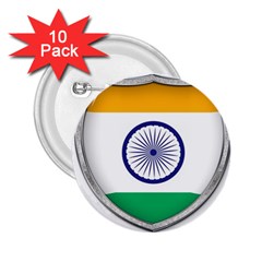 Flag India Nation Country Banner 2 25  Buttons (10 Pack)  by Sapixe