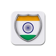 Flag India Nation Country Banner Rubber Square Coaster (4 Pack) 