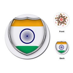 Flag India Nation Country Banner Playing Cards Single Design (round) by Sapixe