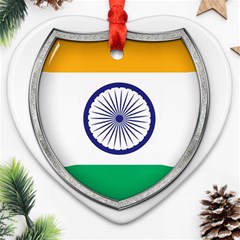 Flag India Nation Country Banner Heart Ornament (two Sides) by Sapixe