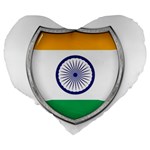 Flag India Nation Country Banner Large 19  Premium Flano Heart Shape Cushions Back