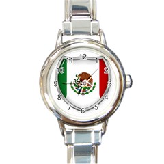 Flag Mexico Country National Round Italian Charm Watch by Sapixe