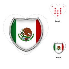 Flag Mexico Country National Playing Cards Single Design (heart) by Sapixe