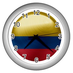 Colombia Flag Country National Wall Clock (silver) by Sapixe