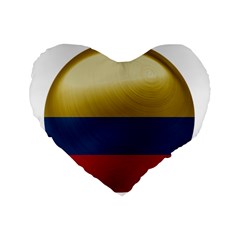 Colombia Flag Country National Standard 16  Premium Flano Heart Shape Cushions by Sapixe