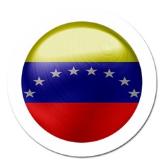 Venezuela Flag Country Nation Magnet 5  (round) by Sapixe