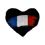 Flag France Flags French Country Standard 16  Premium Flano Heart Shape Cushions Front